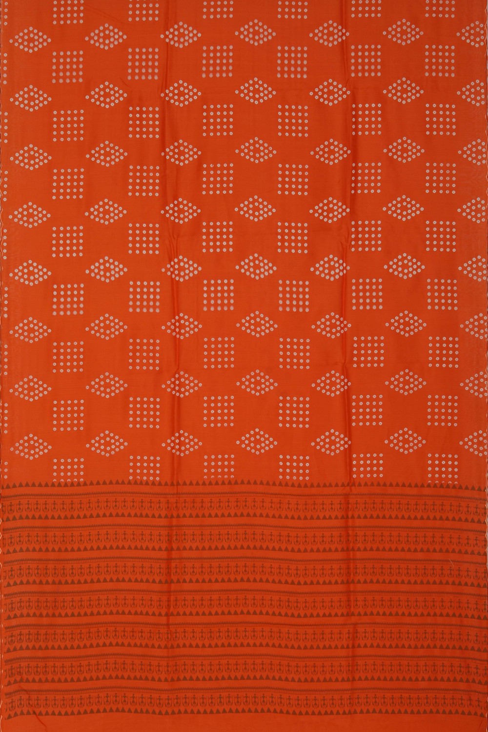 Image of Mangalgiri Silk Orange Saree