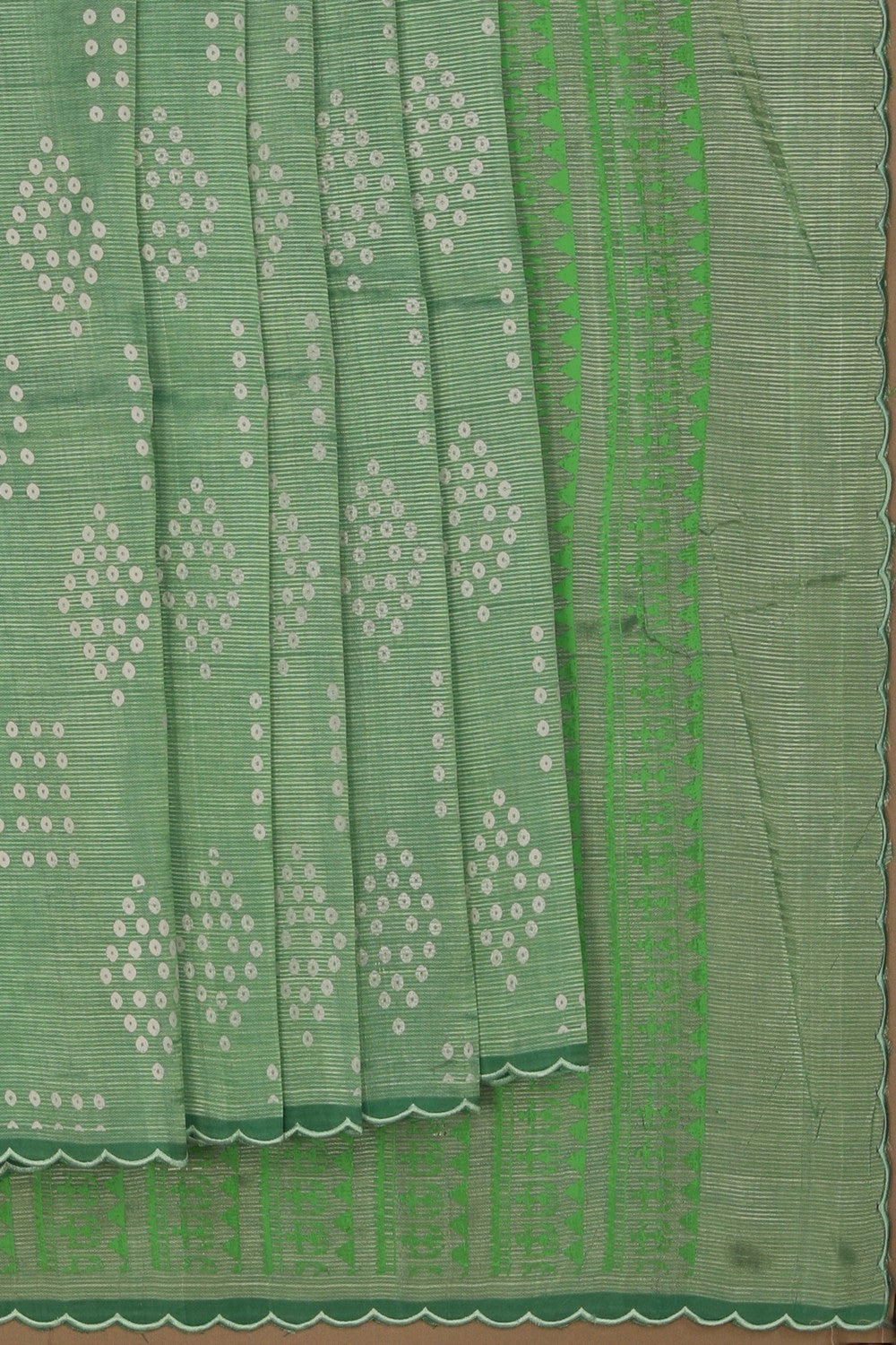 Image of Mangalgiri Silk Green Saree