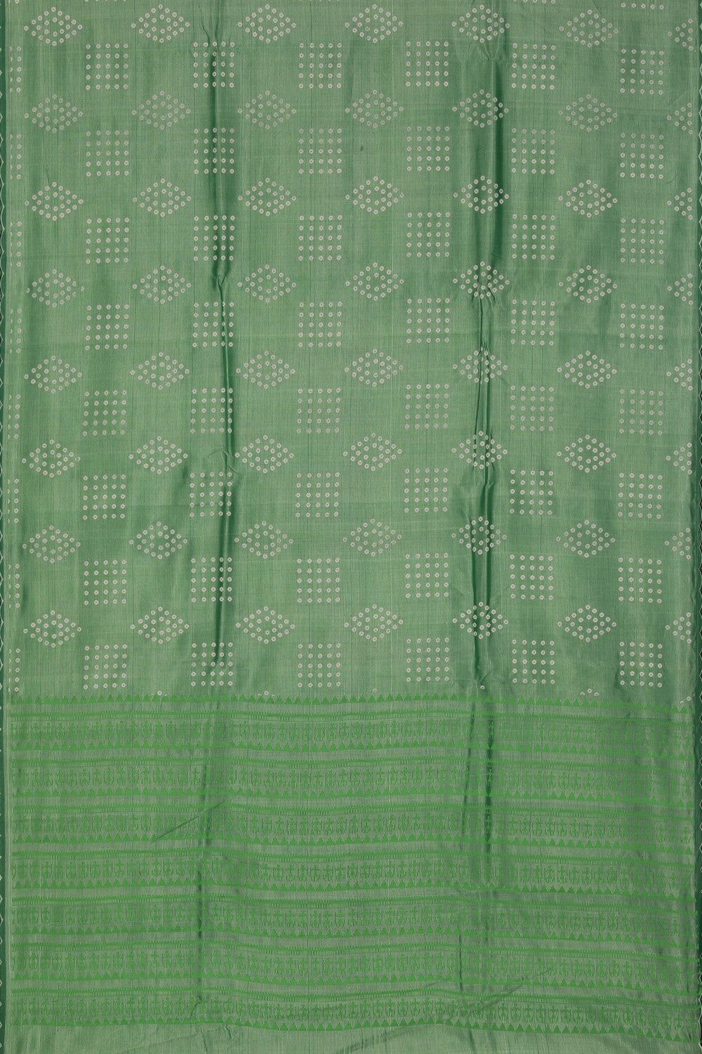Image of Mangalgiri Silk Green Saree