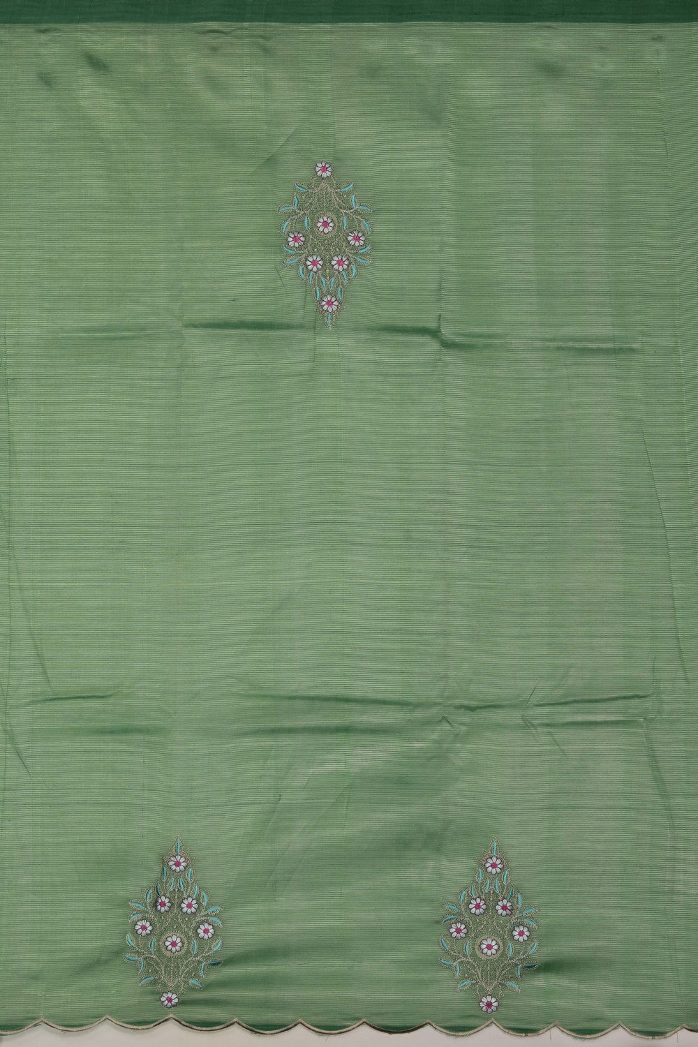 Image of Mangalgiri Silk Green Saree