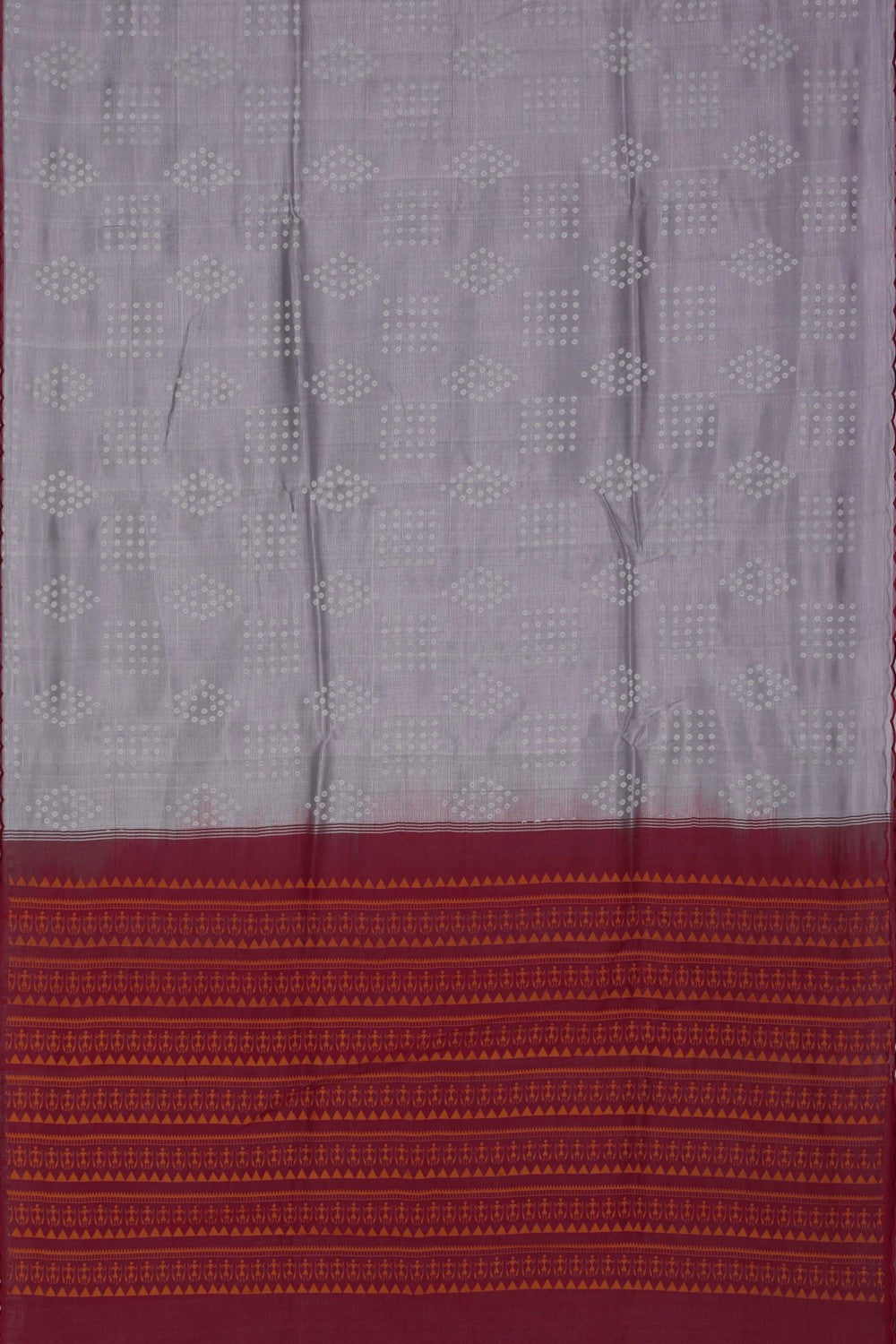 Image of Mangalgiri Silk Grey Saree