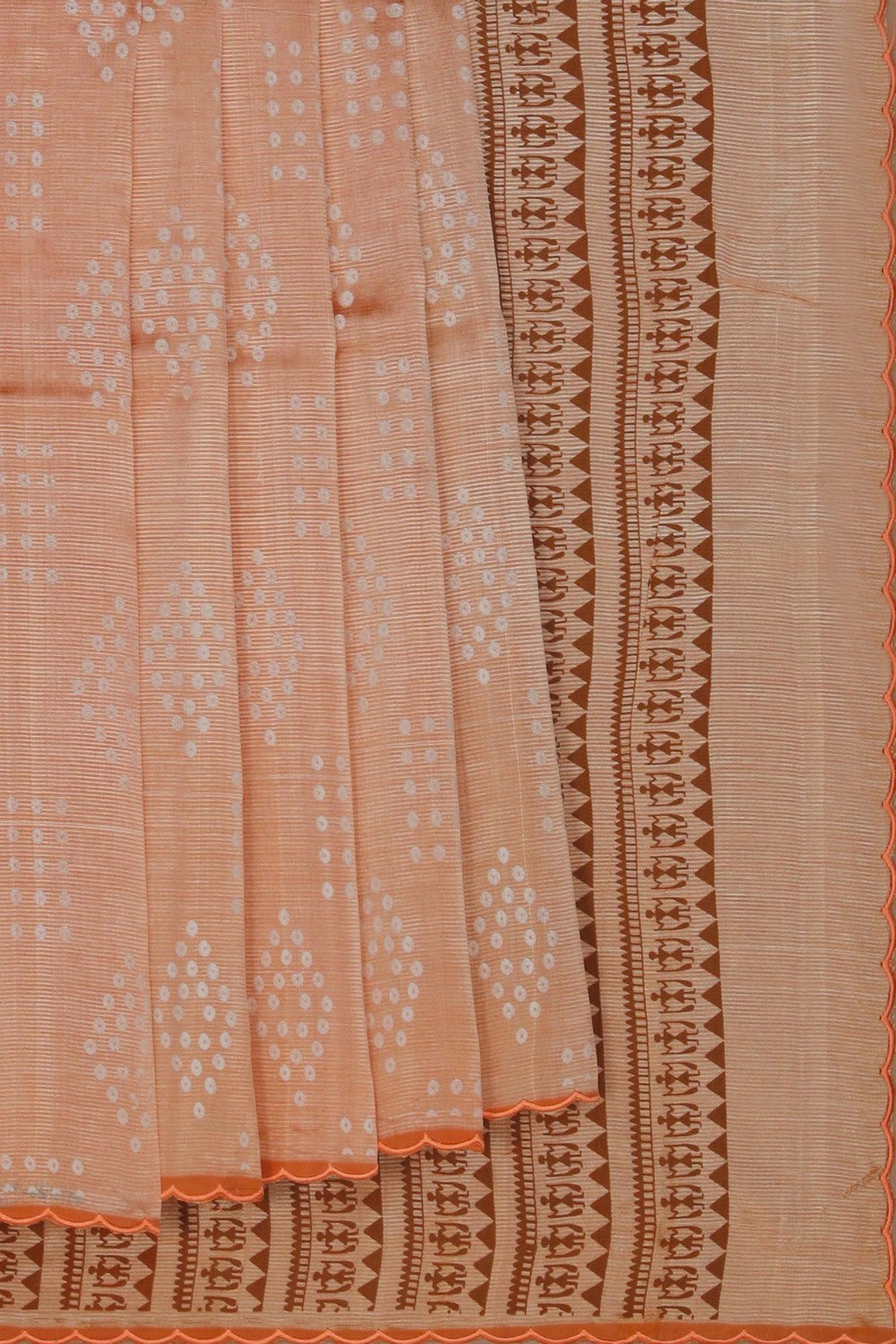 Image of Mangalgiri Silk Beige Saree