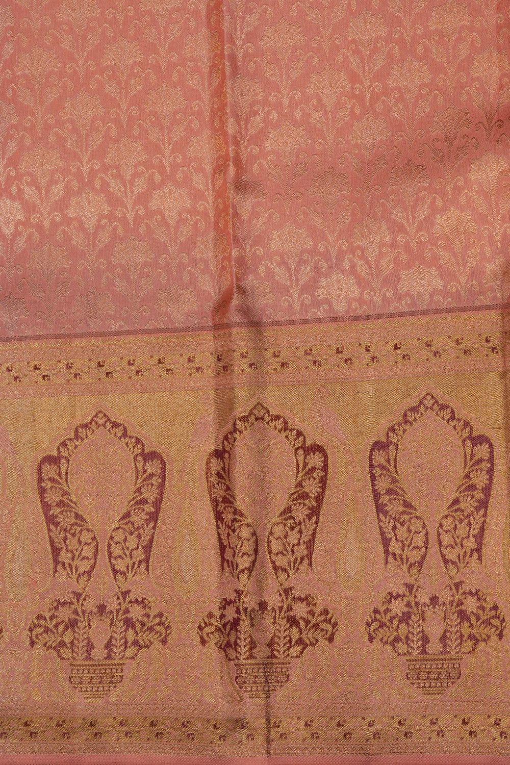 Image of Kanchipattu Brocade Peach Saree