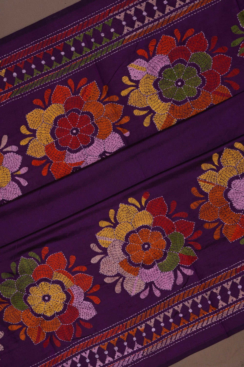 A Tussar Embroidery Saree