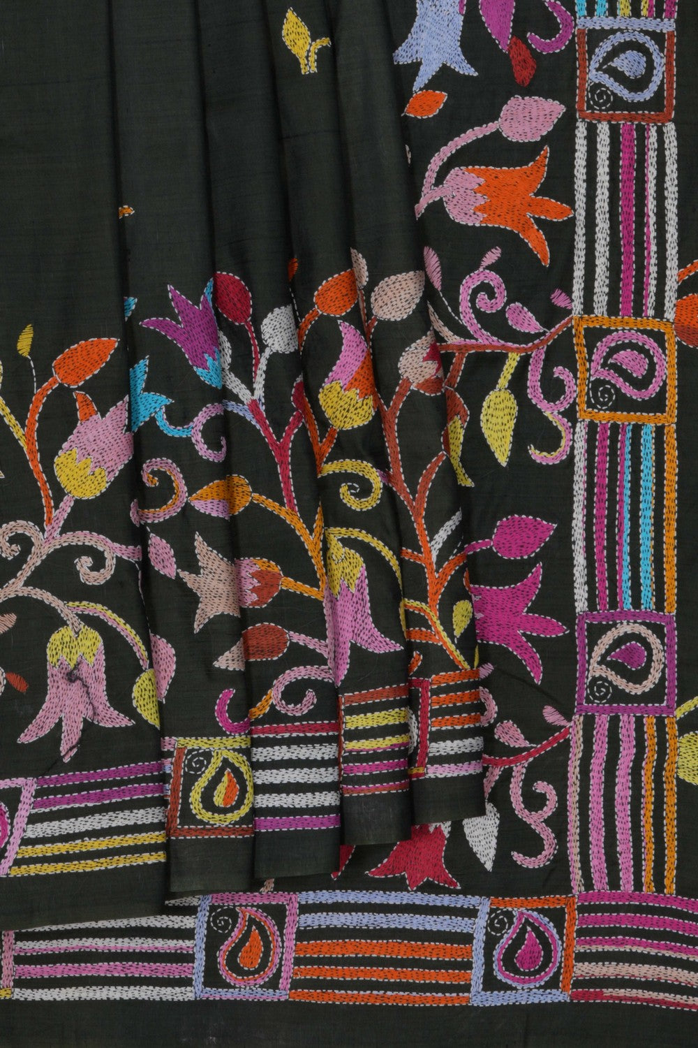 A Tussar Embroidery Saree