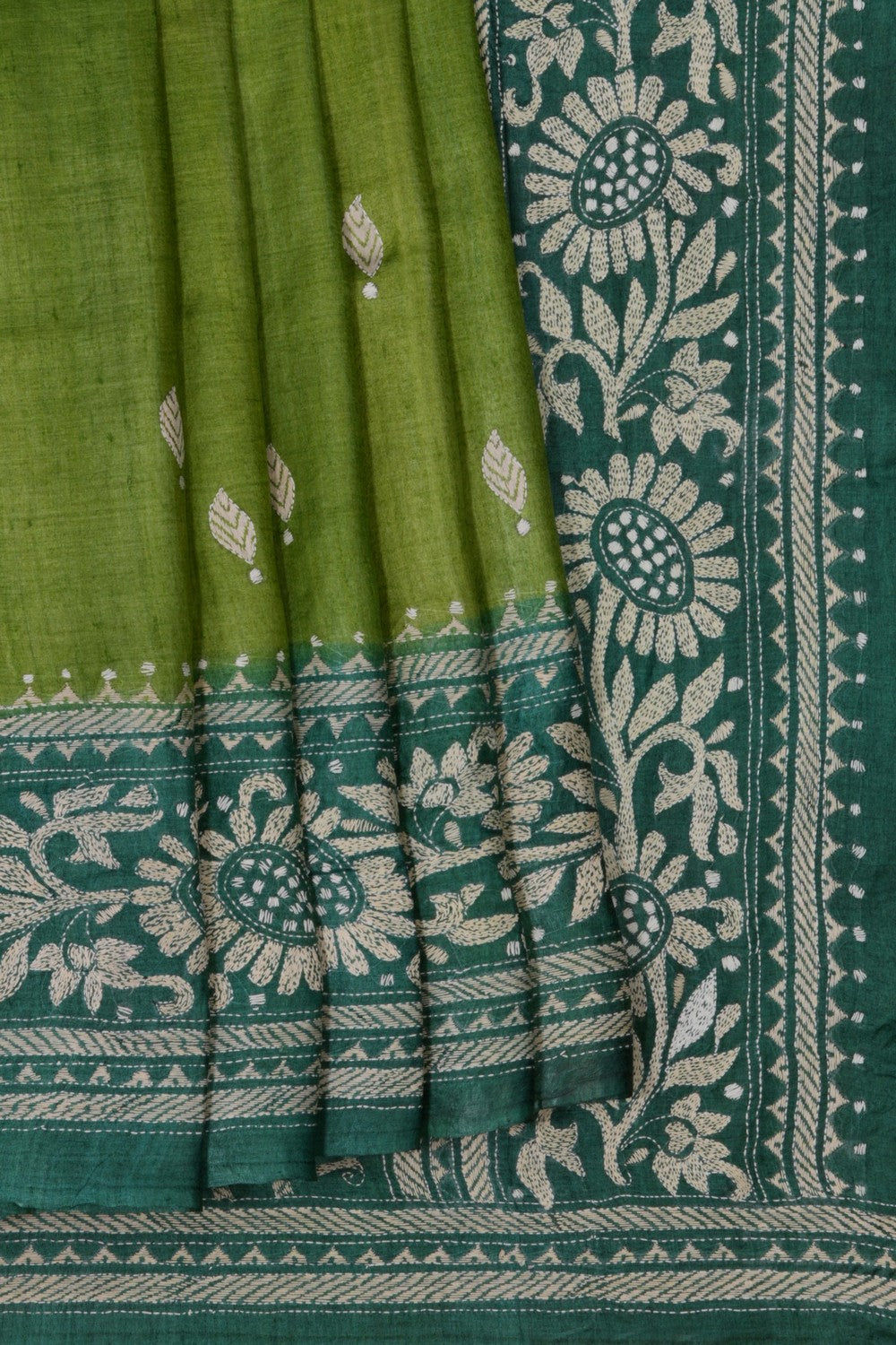A Tussar Embroidery Saree