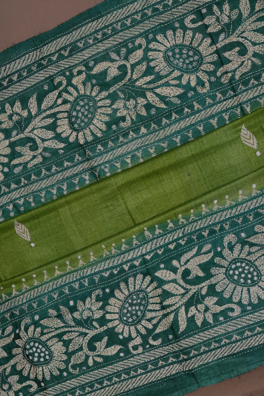 A Tussar Embroidery Saree