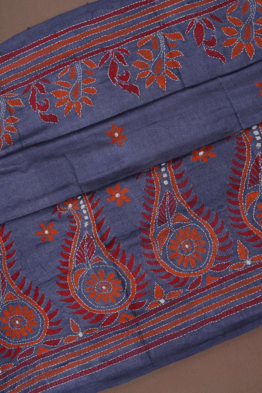 A Tussar Embroidery Saree