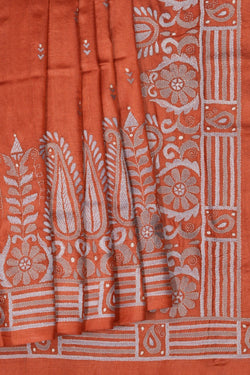 Image of A Tussar Embroidery Saree