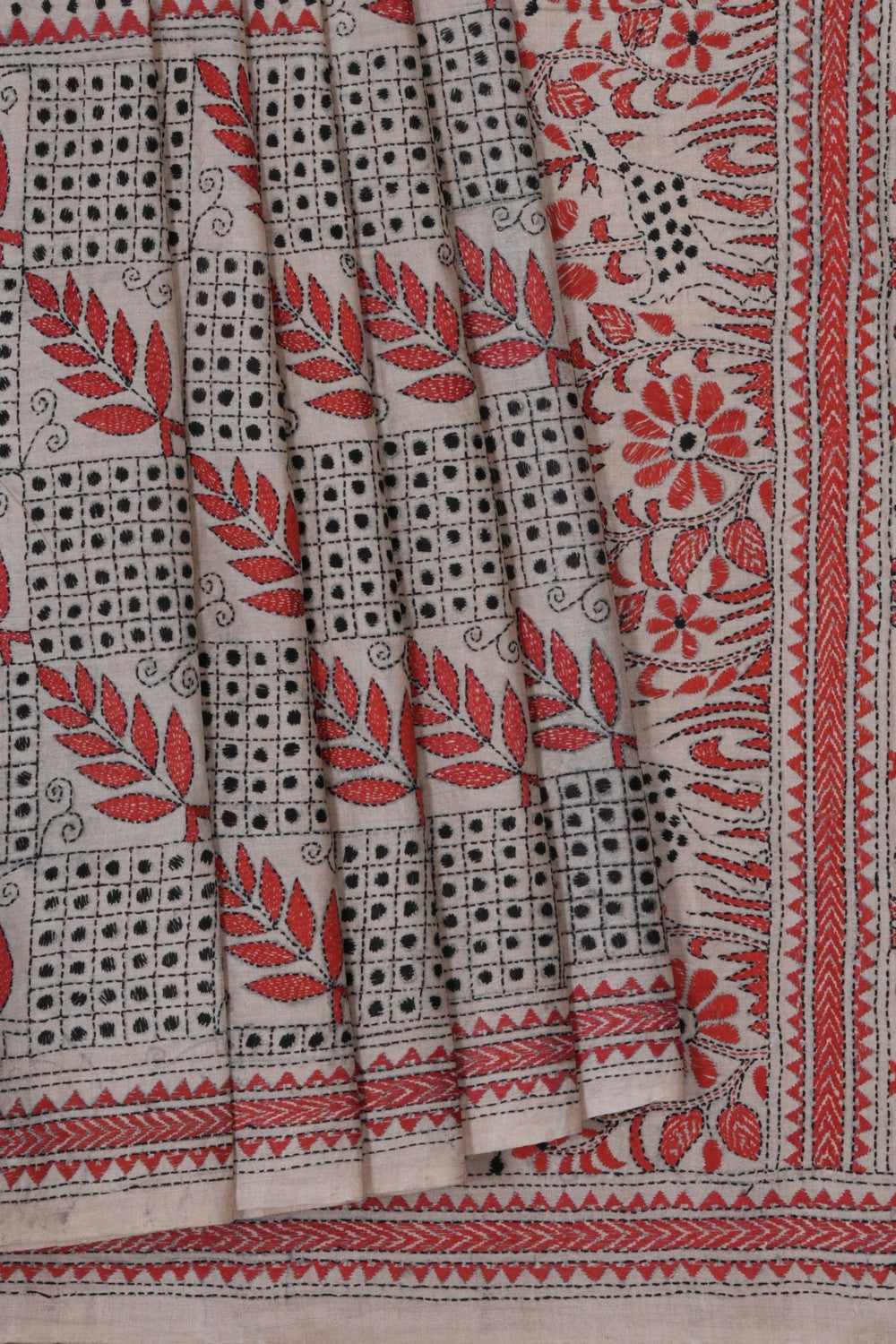 A Tussar Embroidery Saree