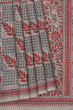 Image of A Tussar Embroidery Saree