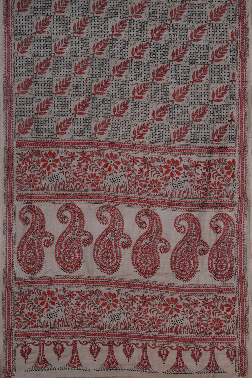 A Tussar Embroidery Saree