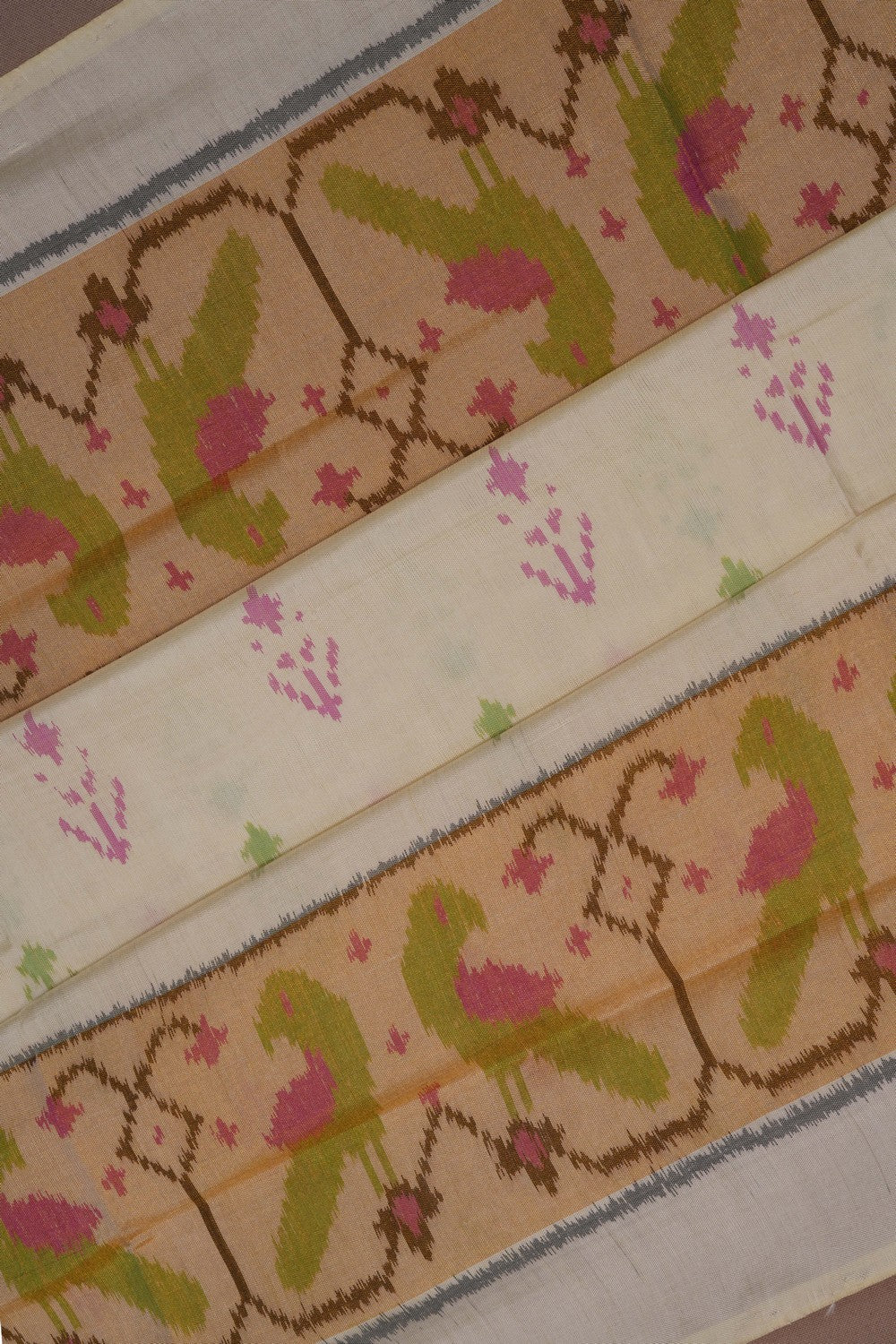 Image of Rajkot Silk Off White Saree