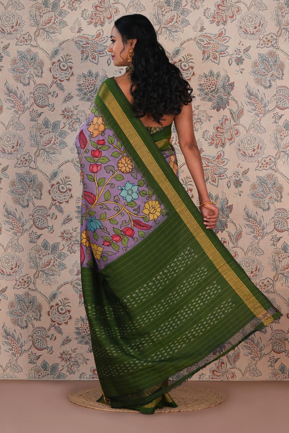 Image of Kalamkari Floral Saree