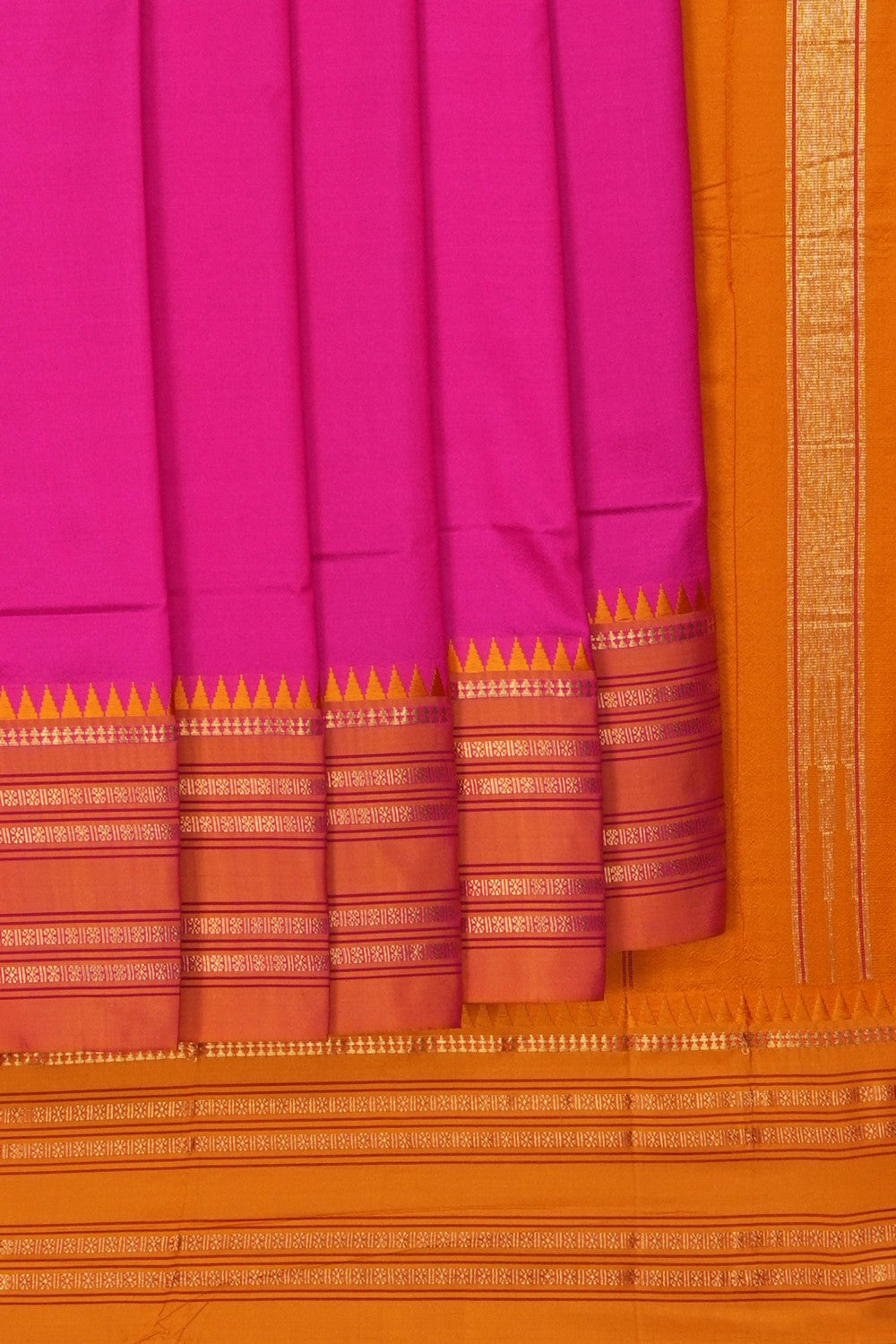 Image of Pink Narayanpet Silk Saree