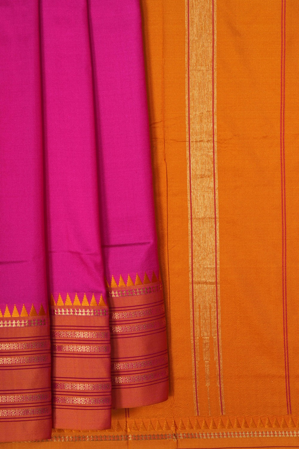 Image of Pink Narayanpet Silk Saree