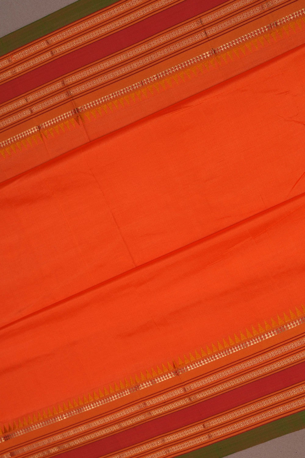 Image of Narayanpet Silk Orange Saree