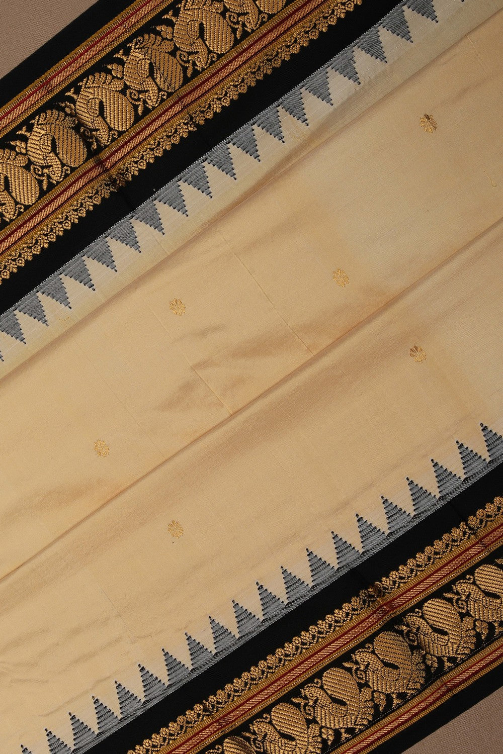 Image of Narayanpet Silk Beige Saree