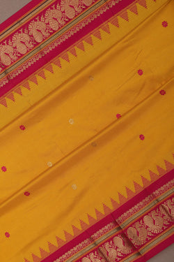 Image of Narayanpet Silk Mustard Saree