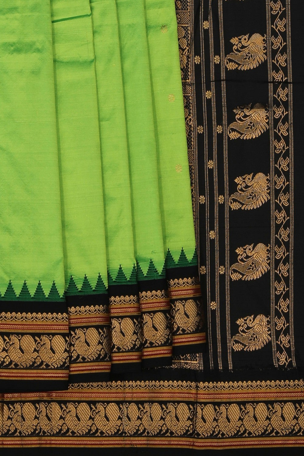 Image of Narayanpet Silk Green Saree