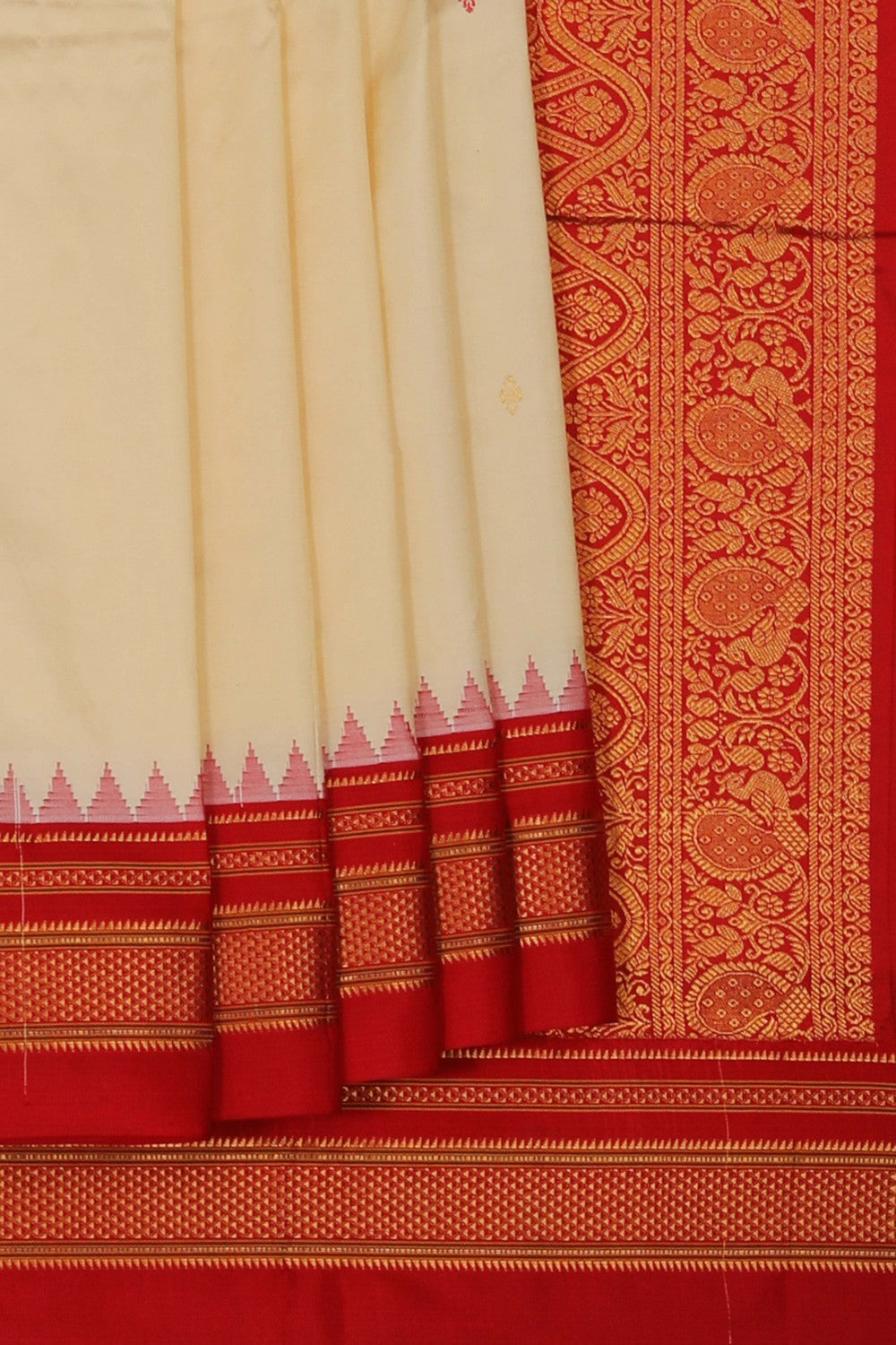 Image of Narayanpet Silk Off White Saree