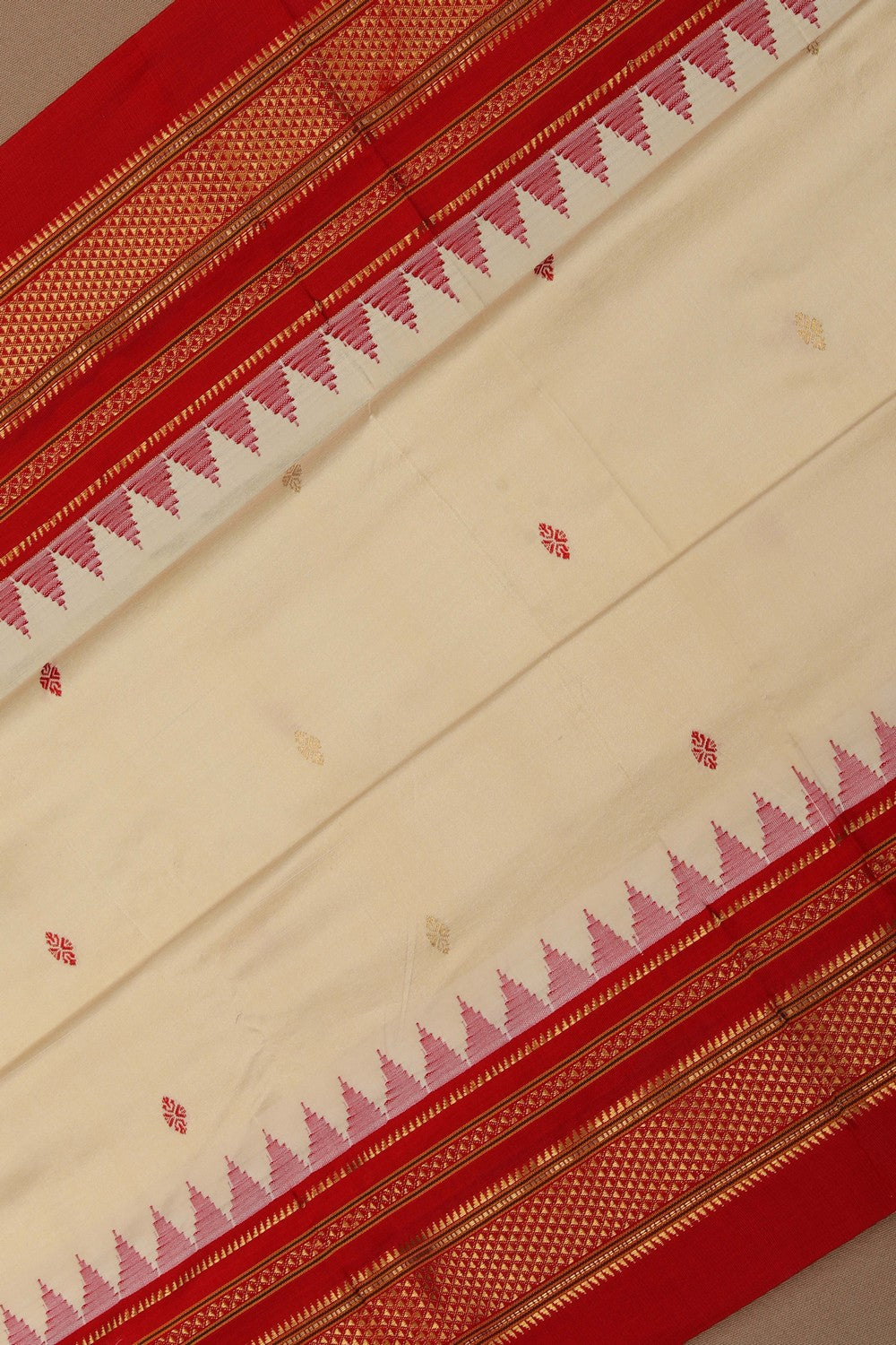 Narayanpet Silk Off White Saree