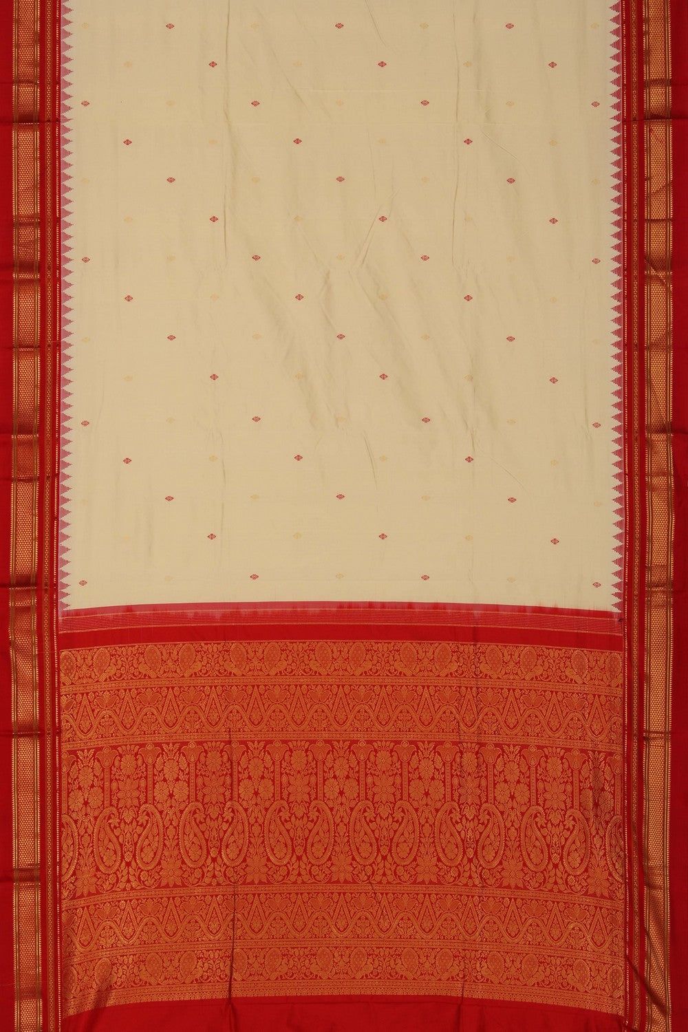 Narayanpet Silk Off White Saree