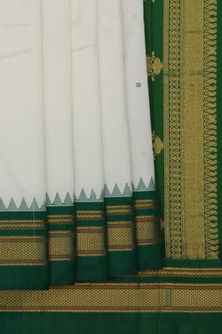 Image of Narayanpet Silk White Saree