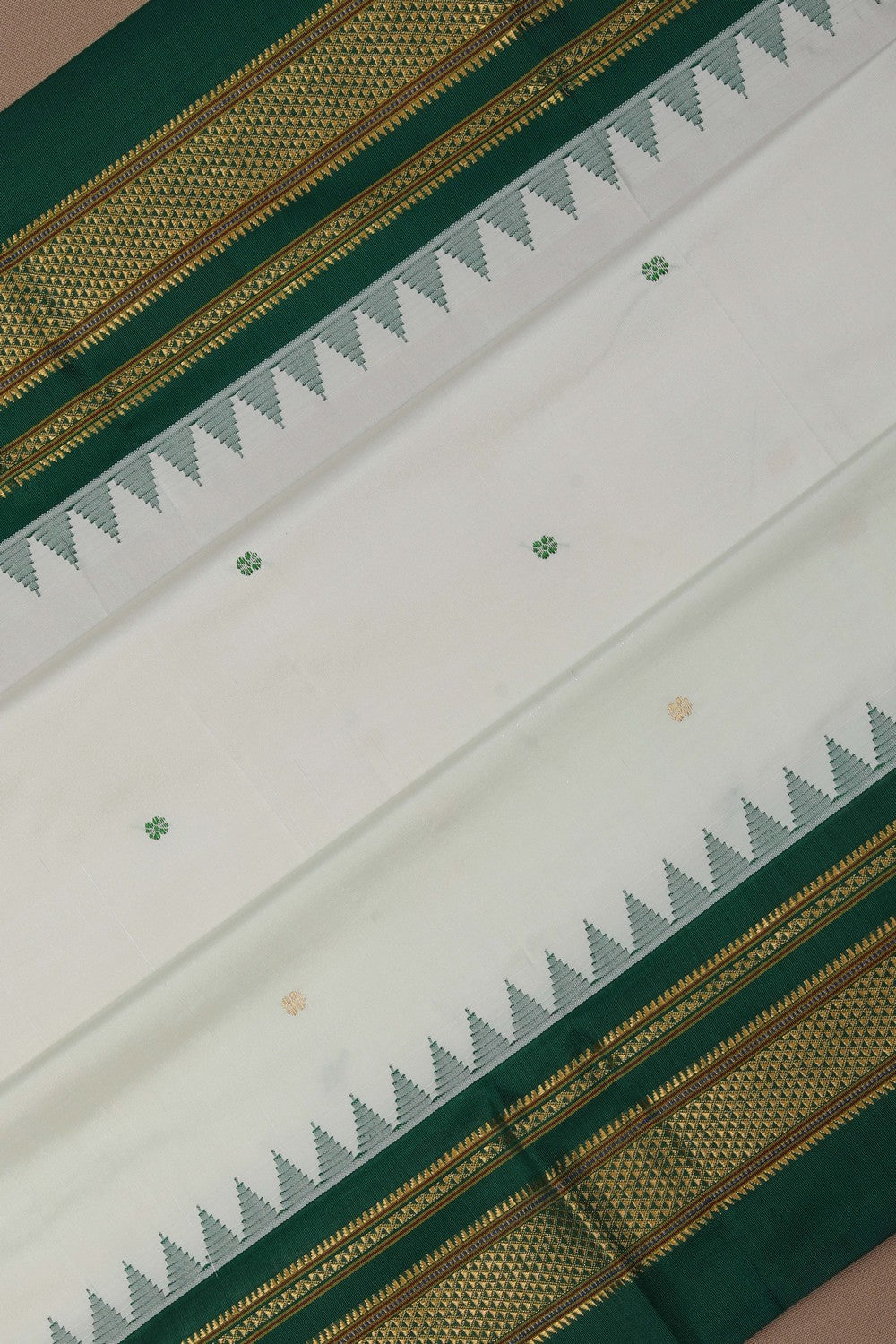 Image of Narayanpet Silk White Saree