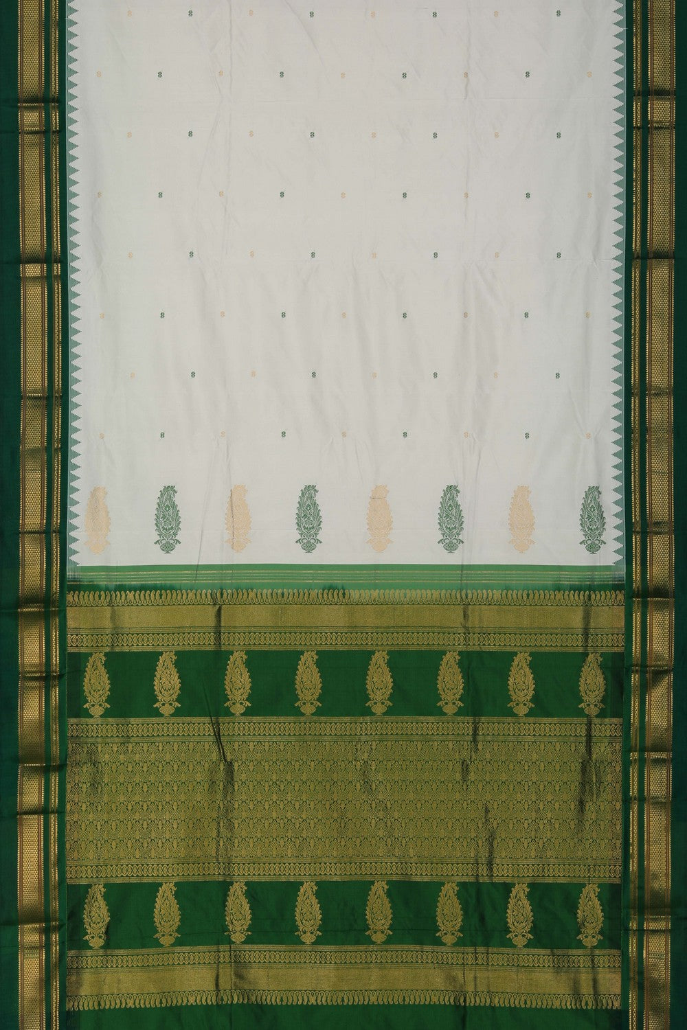 Narayanpet Silk White Saree