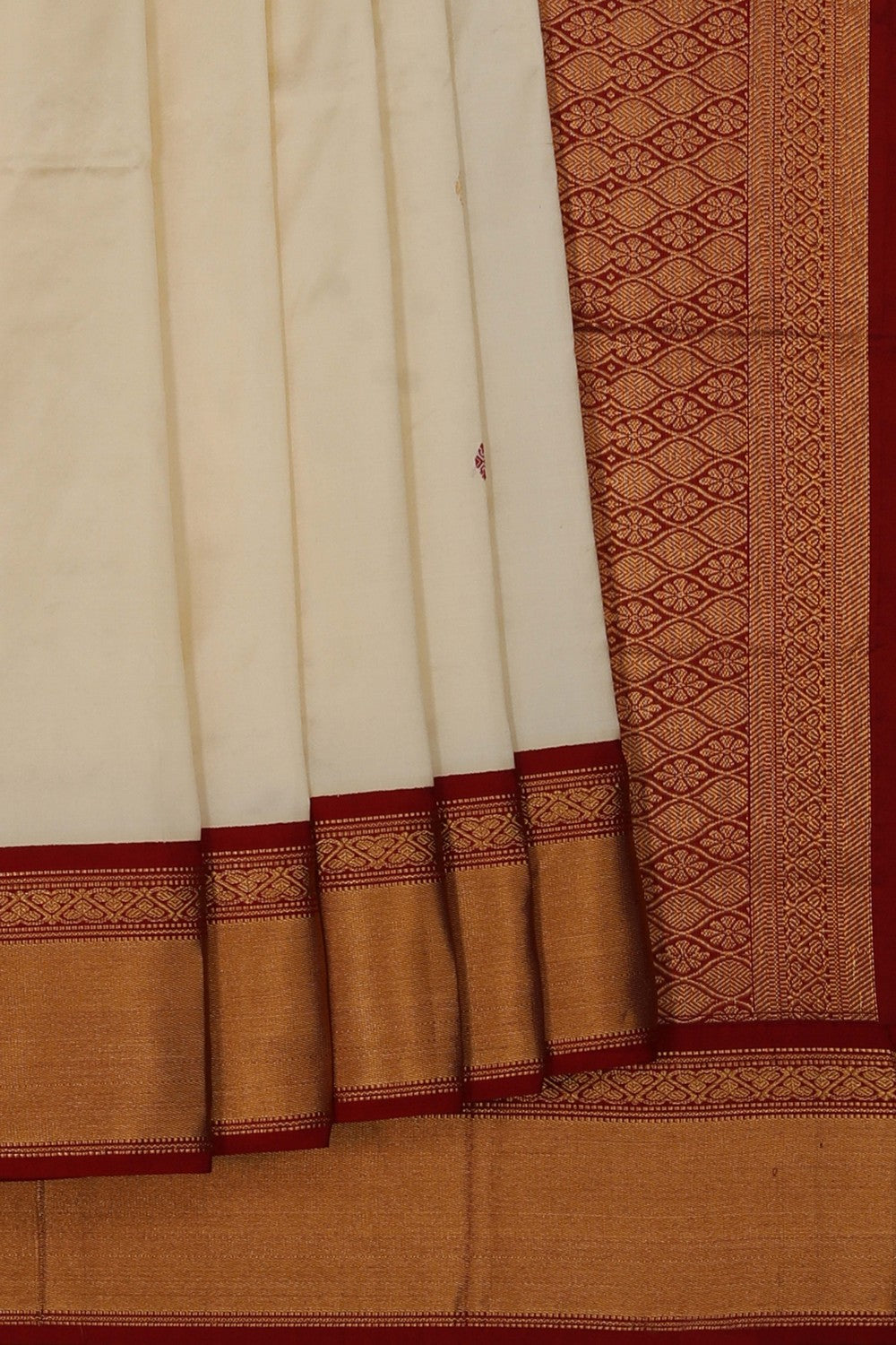 Narayanpet Silk Off White Saree