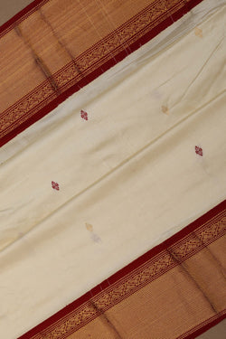 Image of Narayanpet Silk Off White Saree