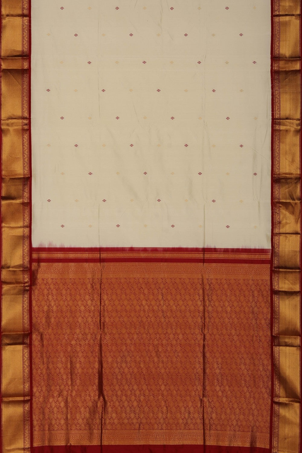 Image of Narayanpet Silk Off White Saree