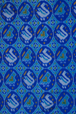 Image of Pochampally Ikat Silk Blue Saree