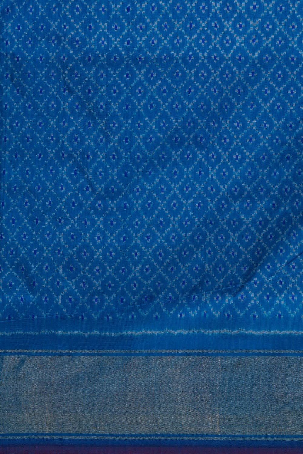 Image of Pochampally Ikat Silk Blue Saree