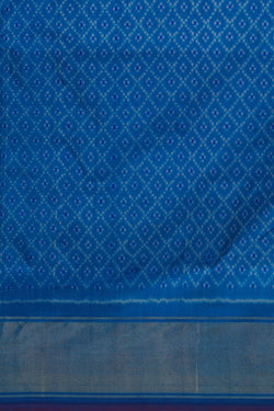 Image of Pochampally Ikat Silk Blue Saree