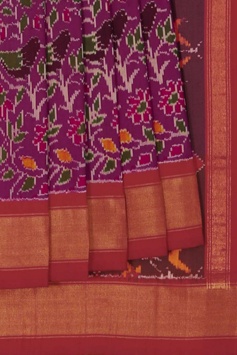 Image of Pochampally Ikat Silk Pink Saree