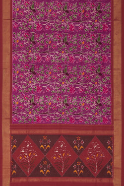 Image of Pochampally Ikat Silk Pink Saree