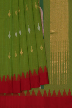 Image of Uppada Cotton Green Saree