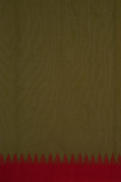 Image of Uppada Cotton Moss Green Saree