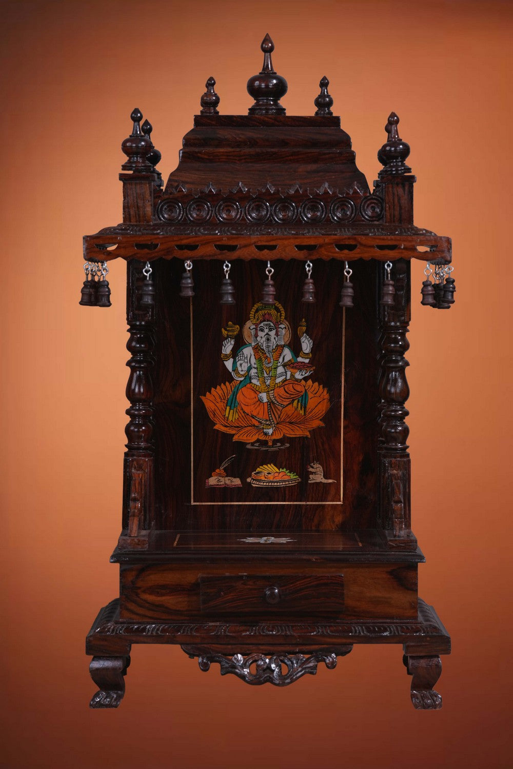 Image of Pooja Temple in Rosewood With Ganesha Inlay