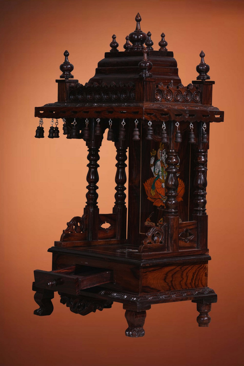 Image of Pooja Temple in Rosewood With Ganesha Inlay