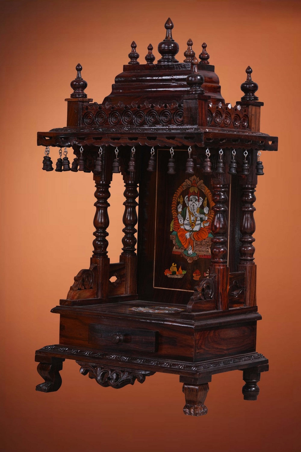 Image of Pooja Temple in Rosewood With Ganesha Inlay