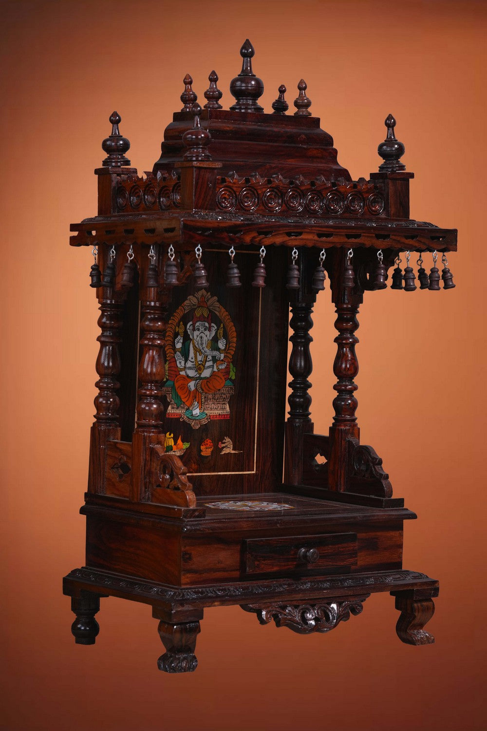 Image of Pooja Temple in Rosewood With Ganesha Inlay