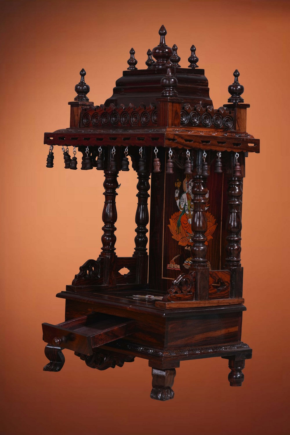 Image of Pooja Temple in Rosewood With Ganesha Inlay