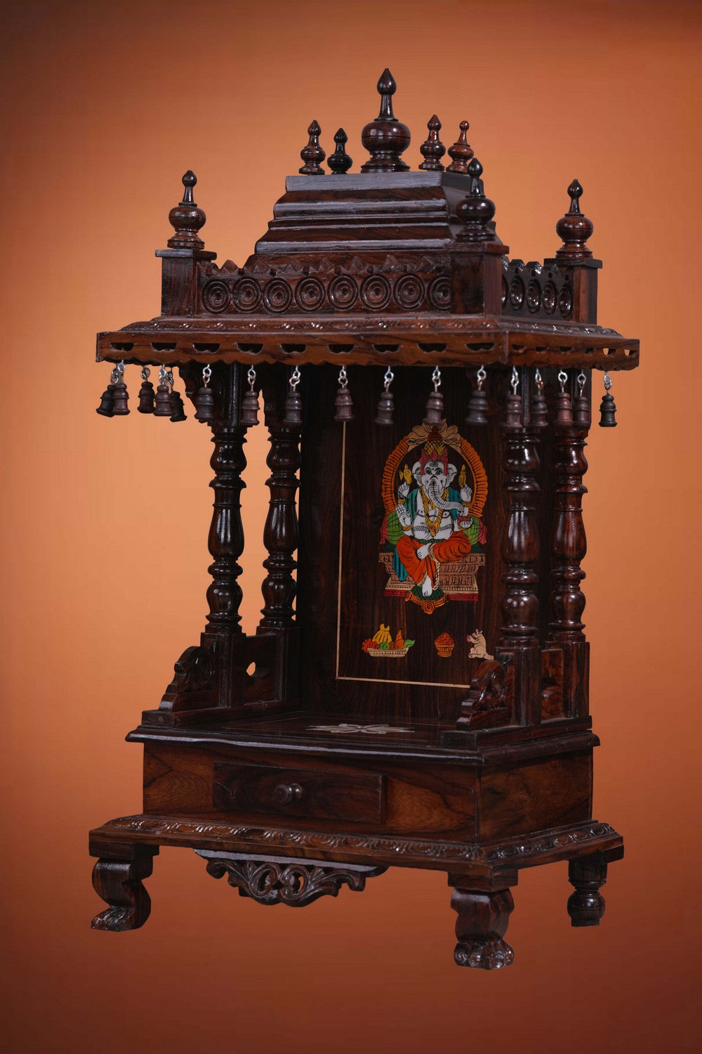 Image of Pooja Temple in Rosewood With Ganesha Inlay