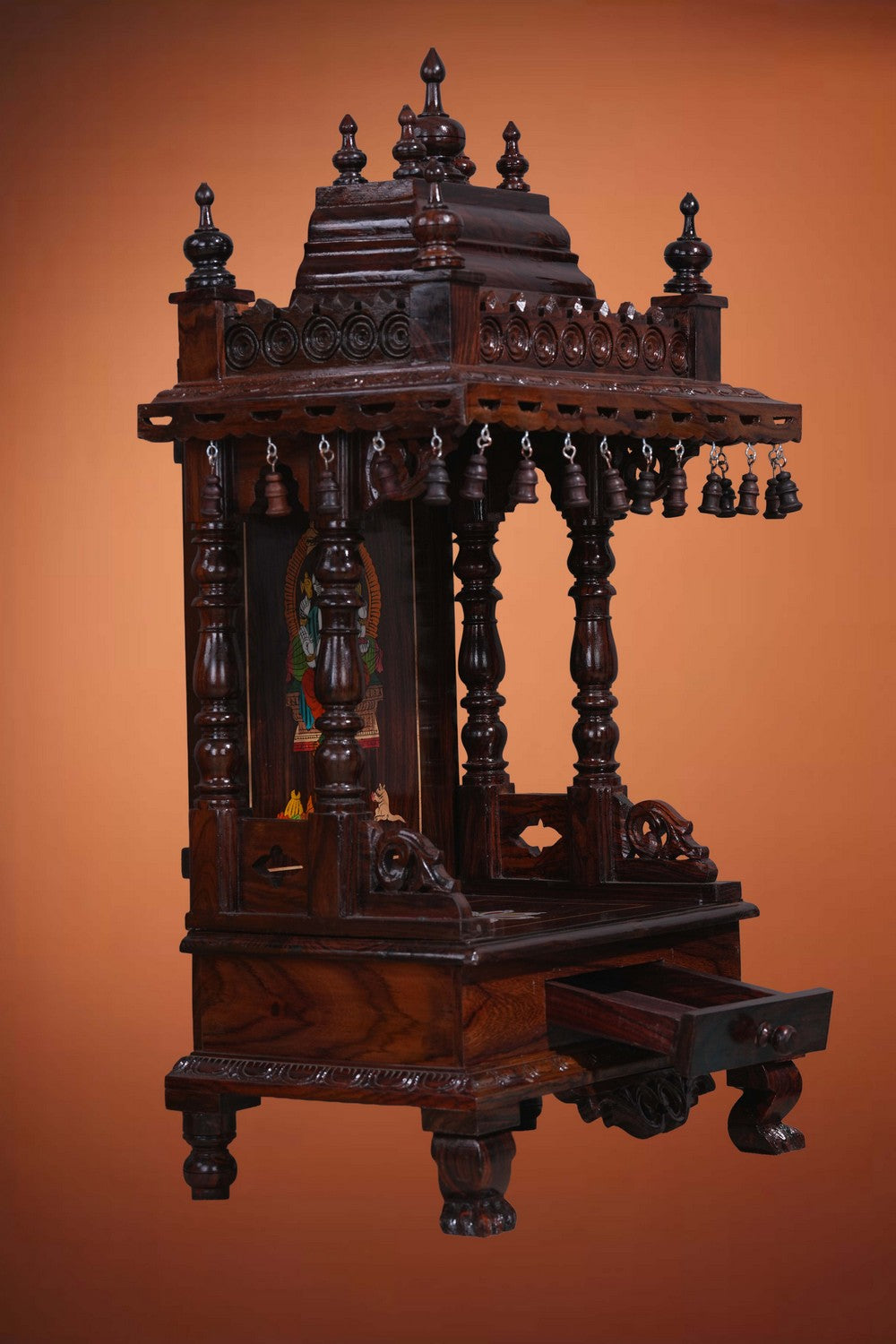 Image of Pooja Temple in Rosewood With Ganesha Inlay