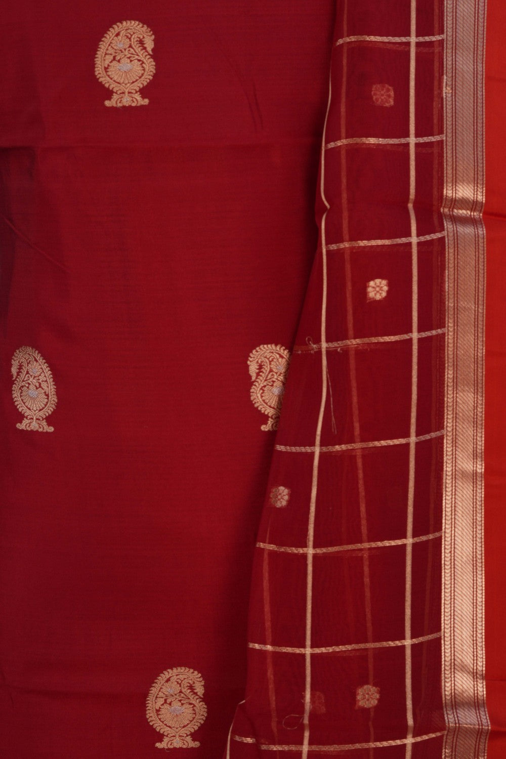 Image of Banarasi Katan Silk Unstitched Suit (3 Pcs Set)