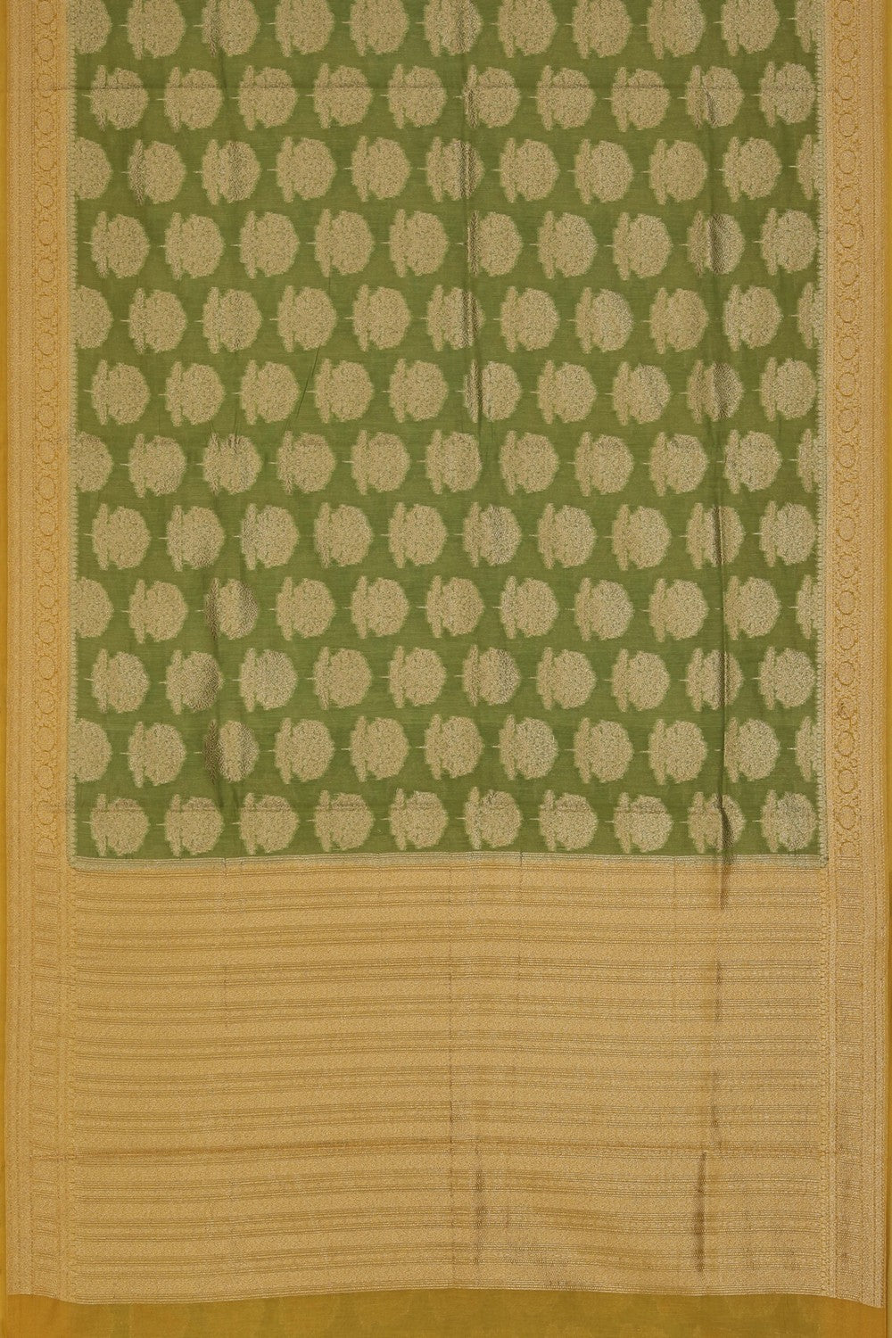 Image of Banarasi Cotton Silk Green Saree