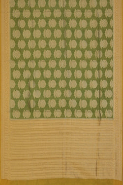 Image of Banarasi Cotton Silk Green Saree